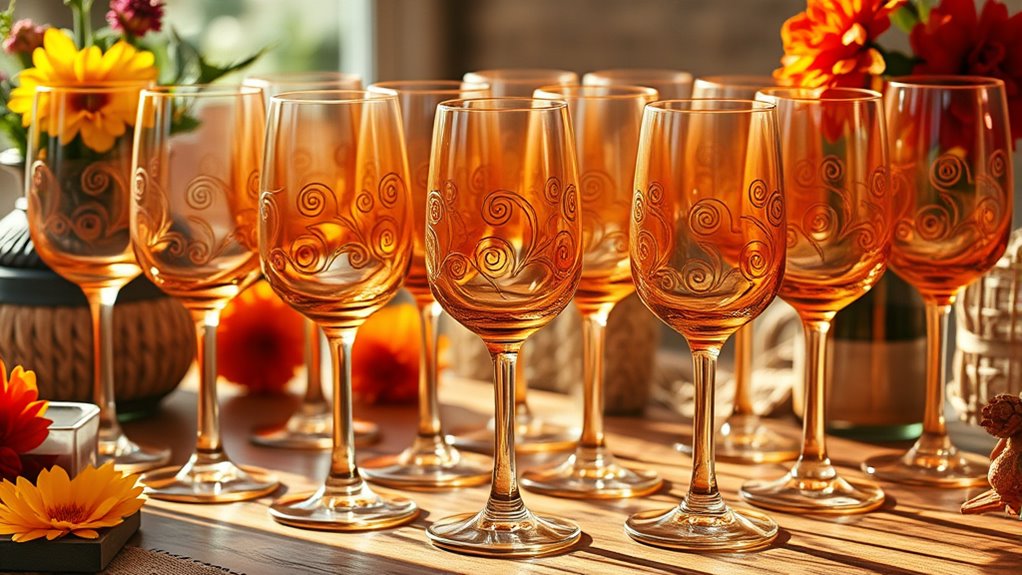chic boho wine glasses