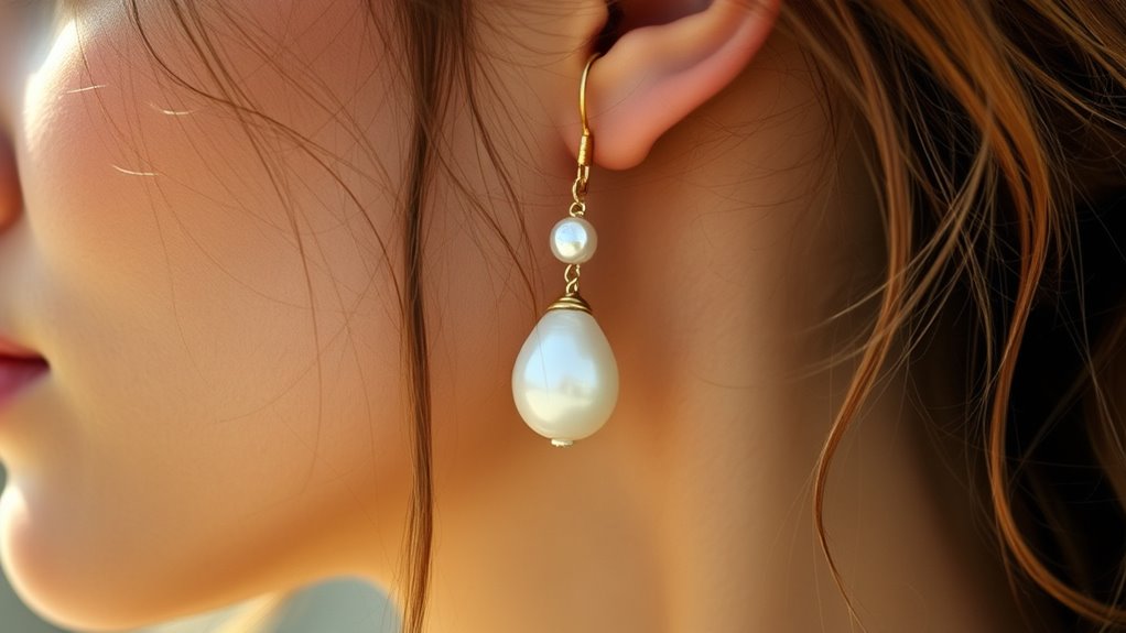 chic pearl drop earrings