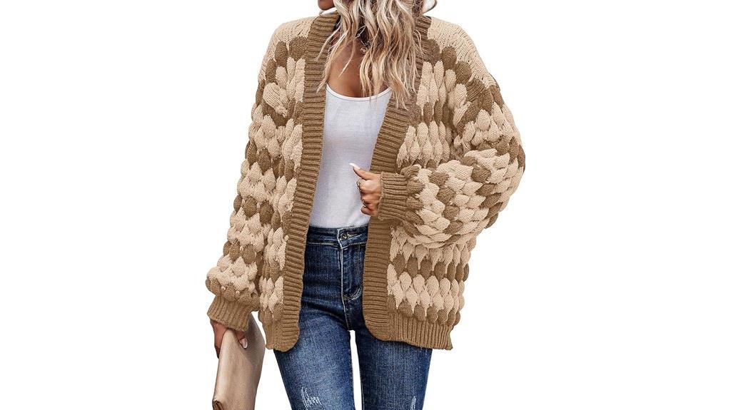 chunky lantern sleeve cardigan