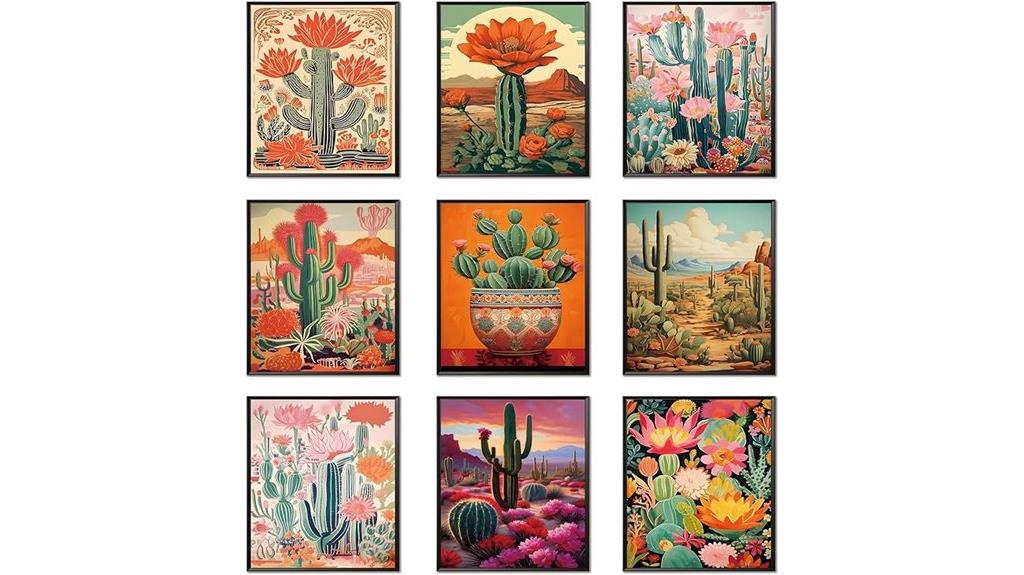 colorful cactus wall decor
