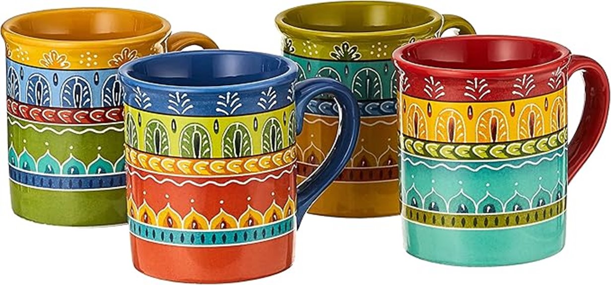 colorful ceramic coffee mugs