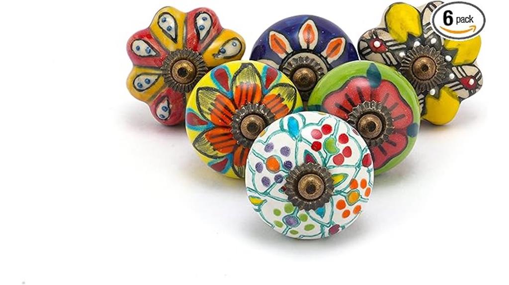 colorful ceramic drawer handles