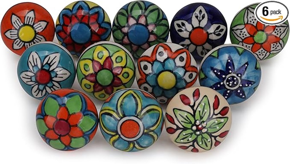 colorful ceramic drawer handles
