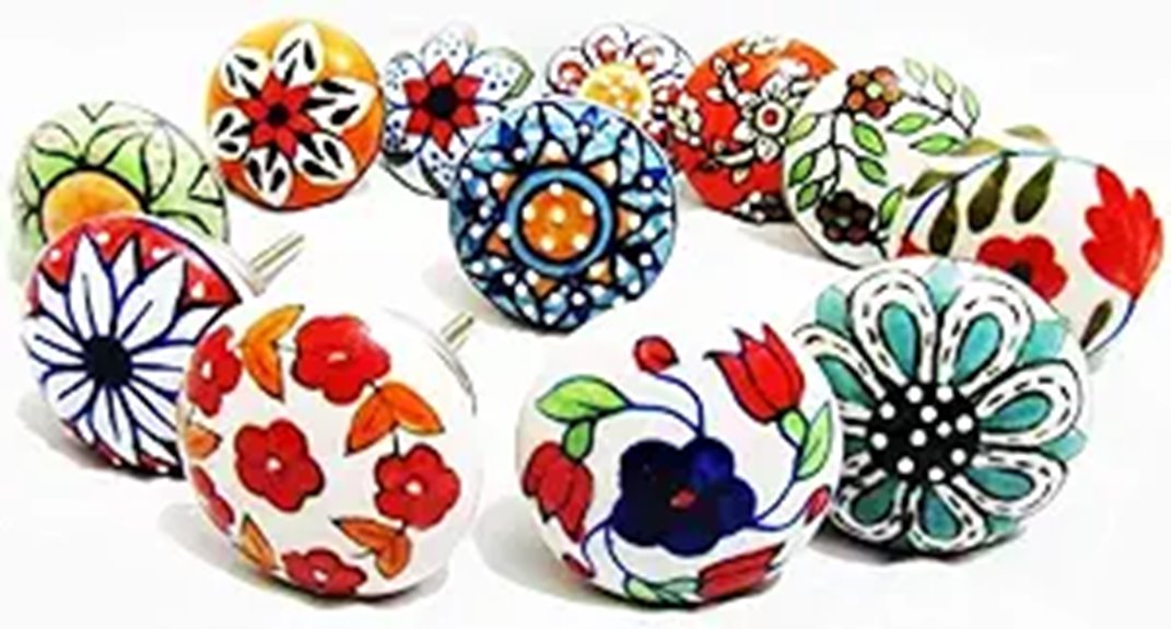 colorful ceramic hardware handles