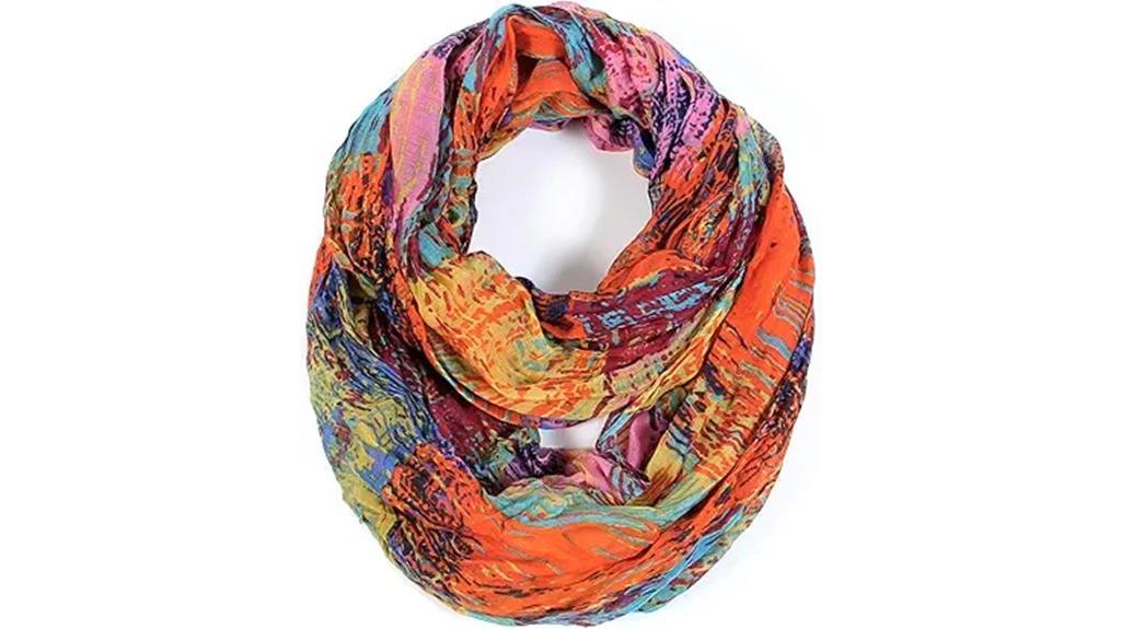 colorful tie dye infinity scarves