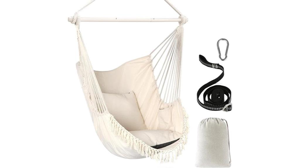 comfortable hammock with cushions