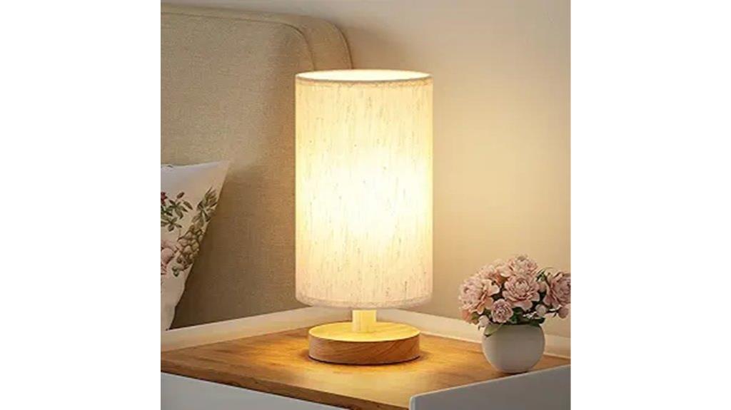 compact bedside lamp with dimmer