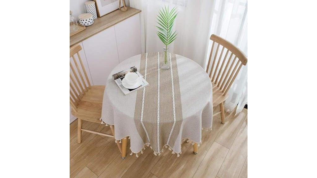 cotton linen round tablecloth