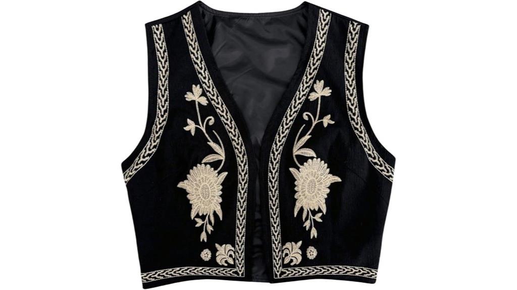 cowgirl linen embroidered vest