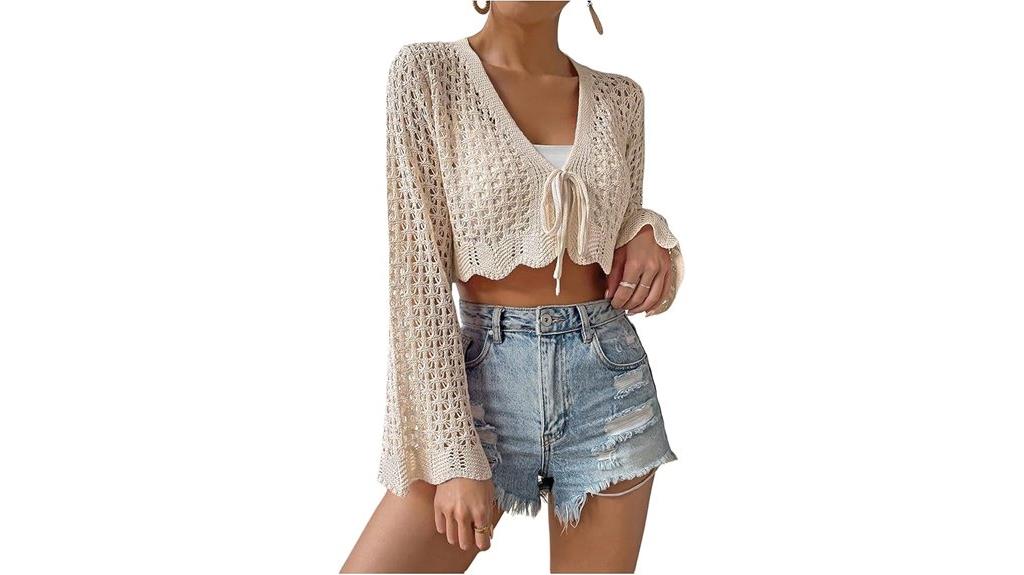 crochet tie front top