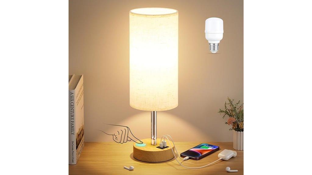 dimmable bedside usb lamp