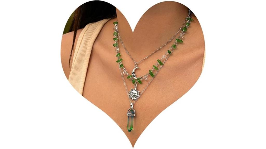elegant layered sun necklace