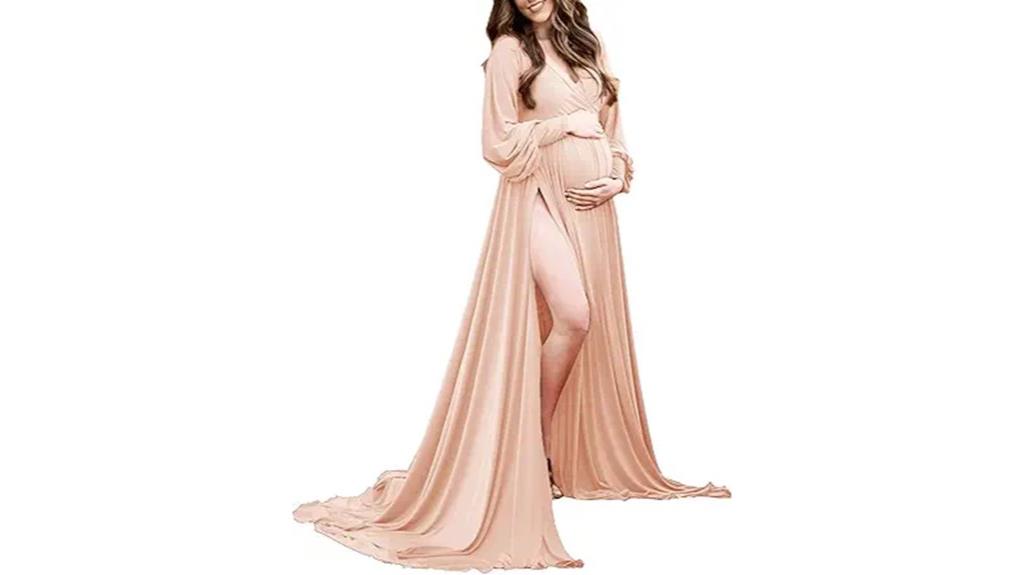 elegant maternity photoshoot gowns