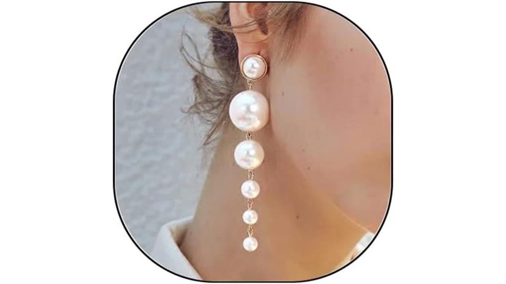 elegant pearl tassel earrings