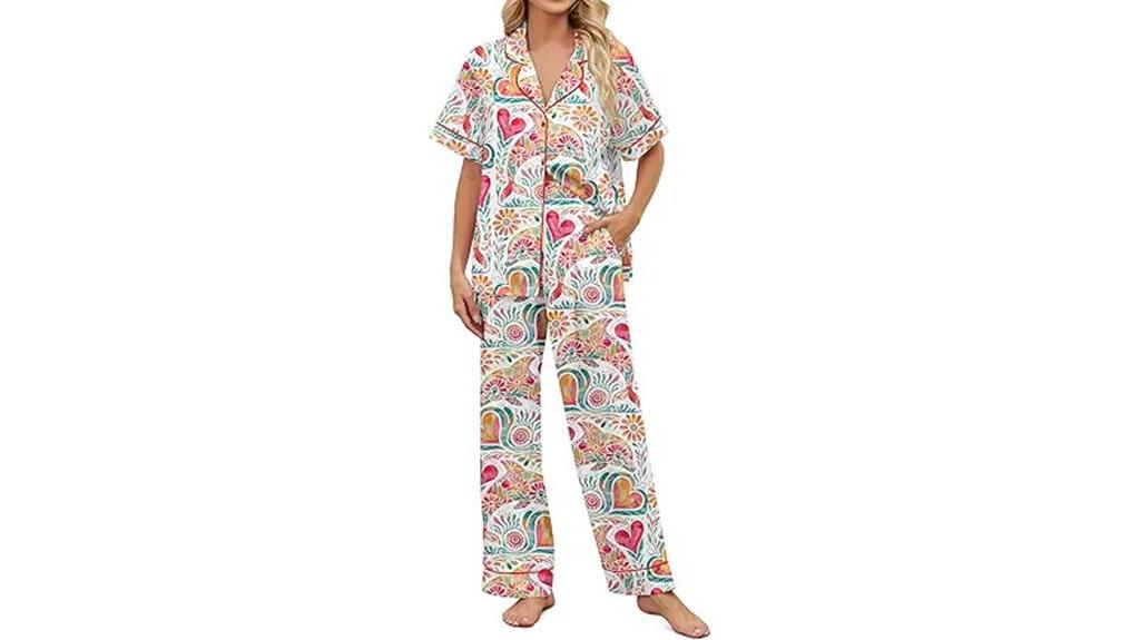 elegant satin pajama set
