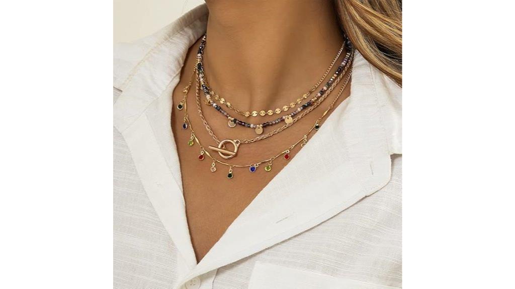 elegant sequin gemstone necklace