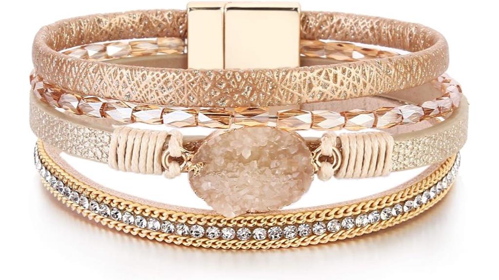 elegant shiny leather bracelet