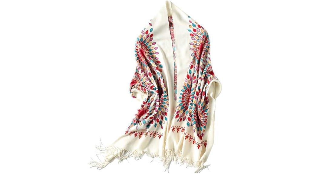 embroidered oversize tassel wrap
