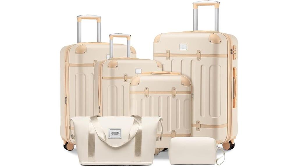 expandable six piece luggage