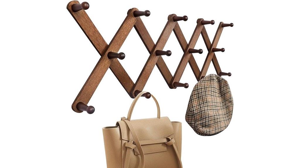 expandable wooden coat rack