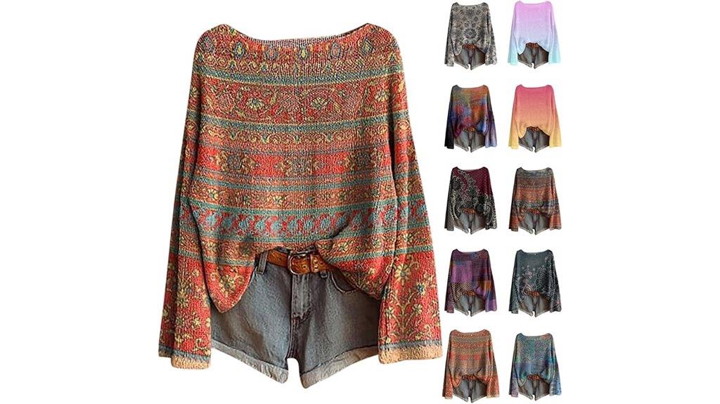 fall 2025 boho oversized tops