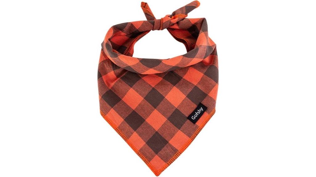 fall buffalo plaid dog scarf