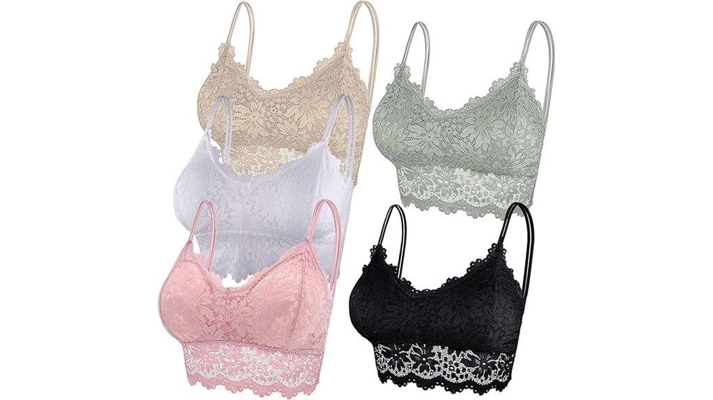 five piece lace bralette set