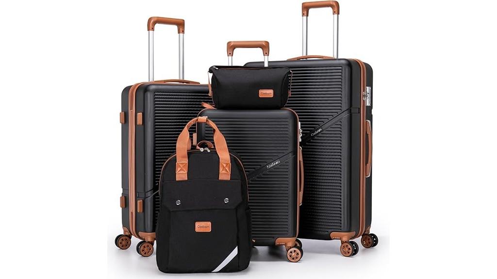 five piece unisex spinner luggage