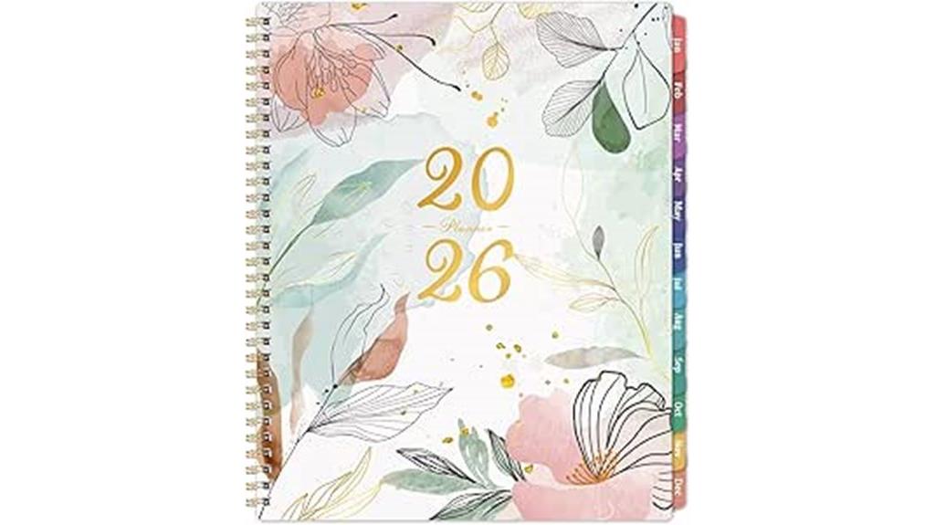 floral 2026 weekly planner