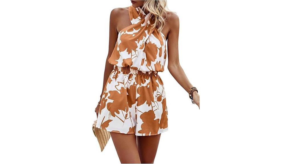 floral boho halter romper