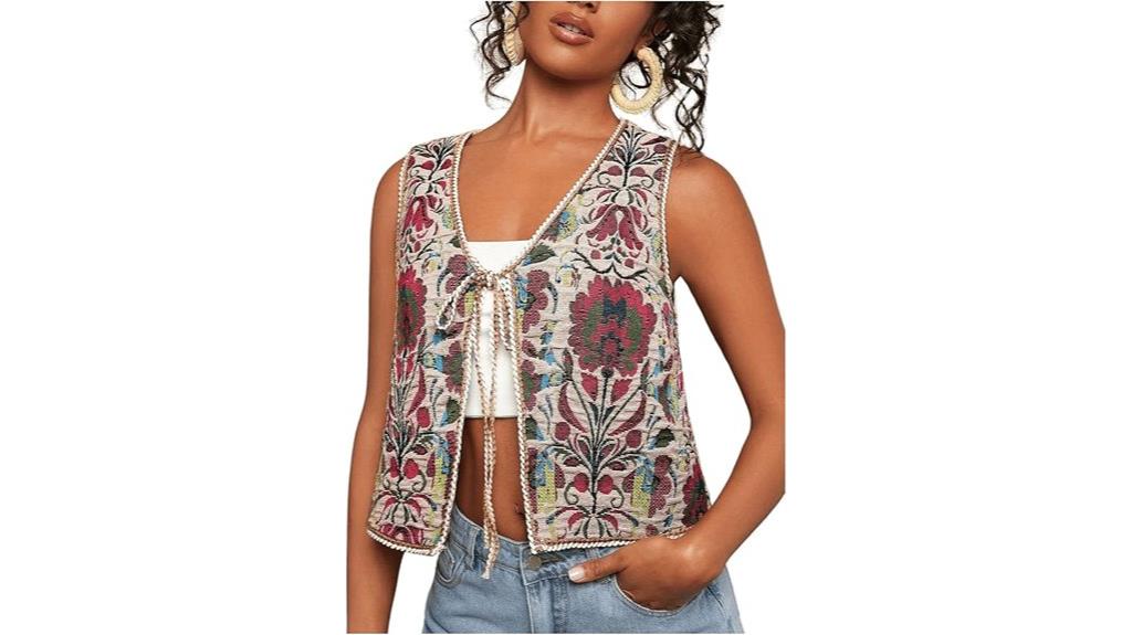 floral boho women s vest