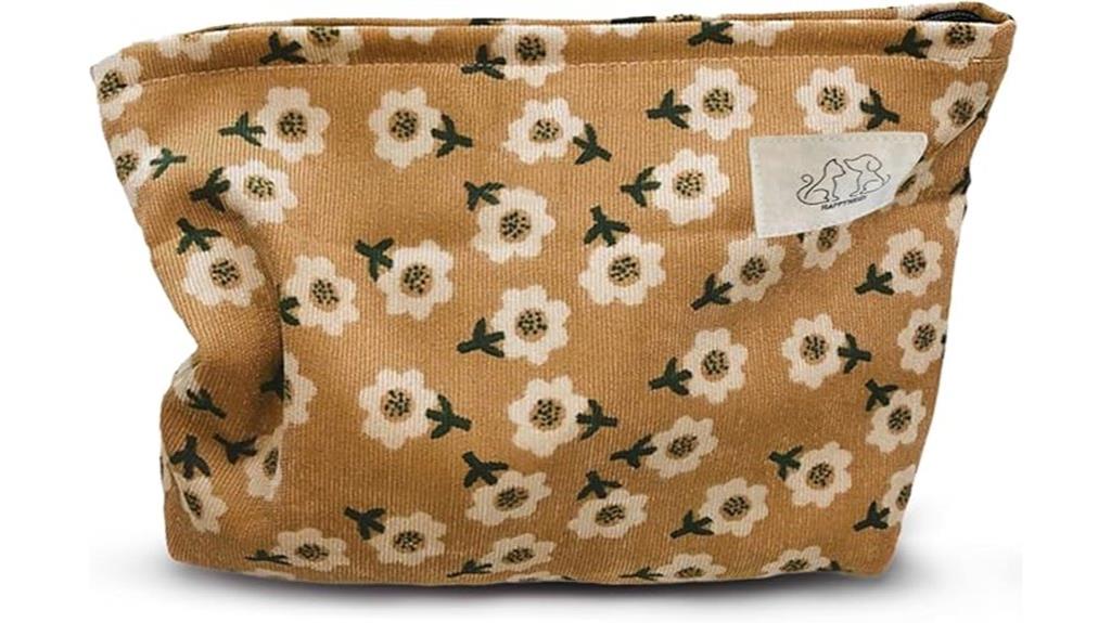 floral corduroy travel bag