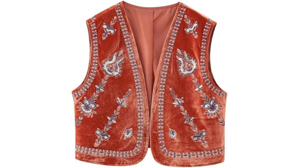 floral embroidered women s vest