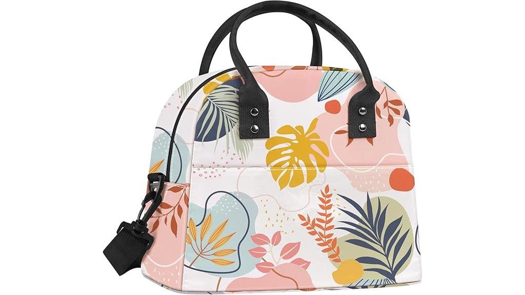 floral leaf pattern lunchbox
