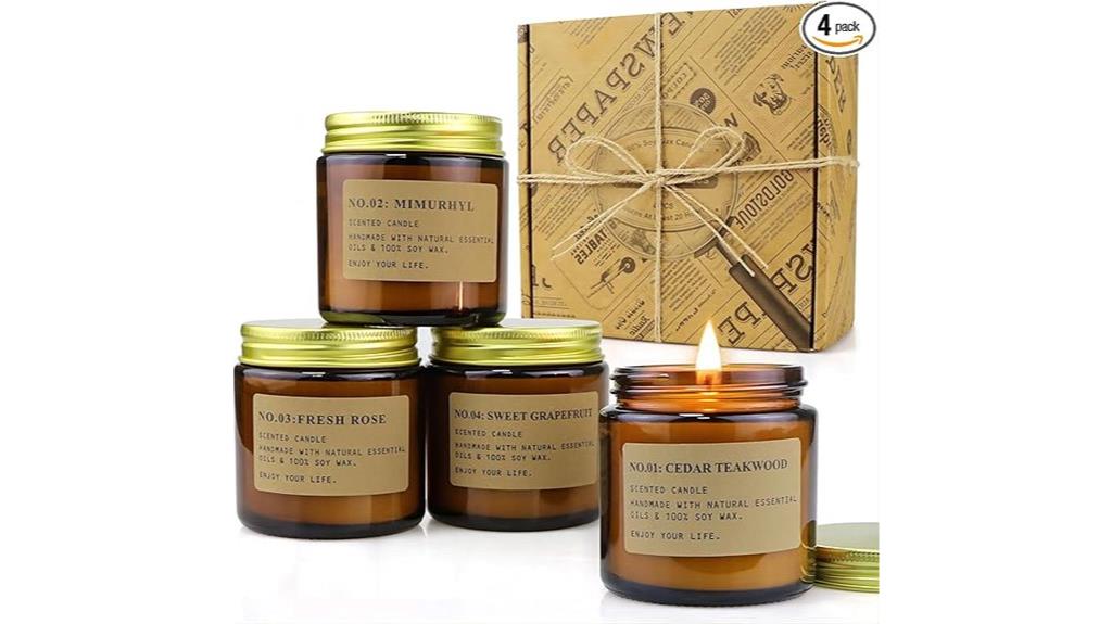 four scented candles set