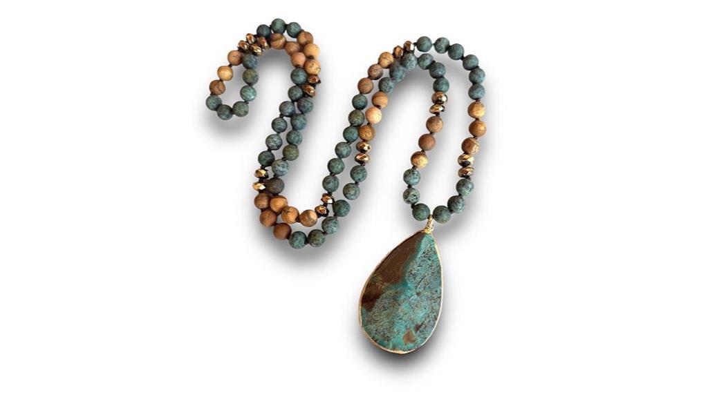 genuine stone bead necklace
