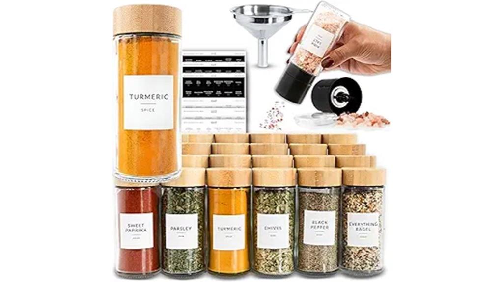 glass spice jar set