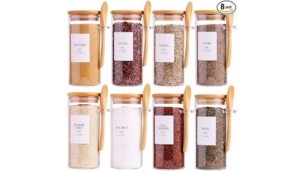 glass storage jars with bamboo lids