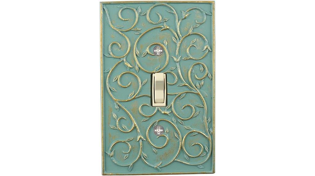 gold accented scroll wallplate