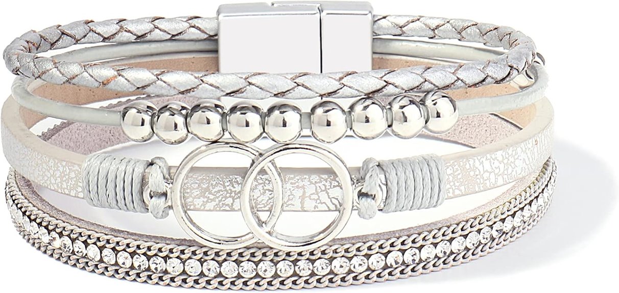gold beaded leather cuff