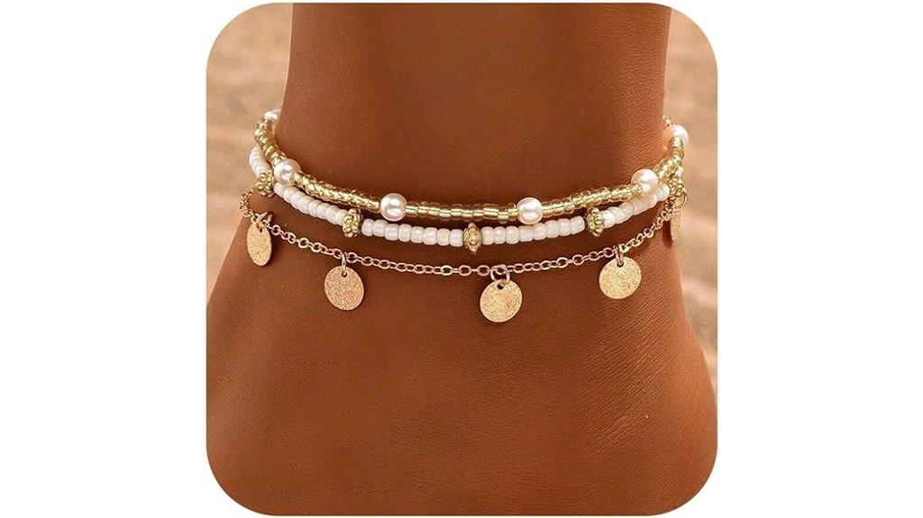 gold boho ankle jewelry
