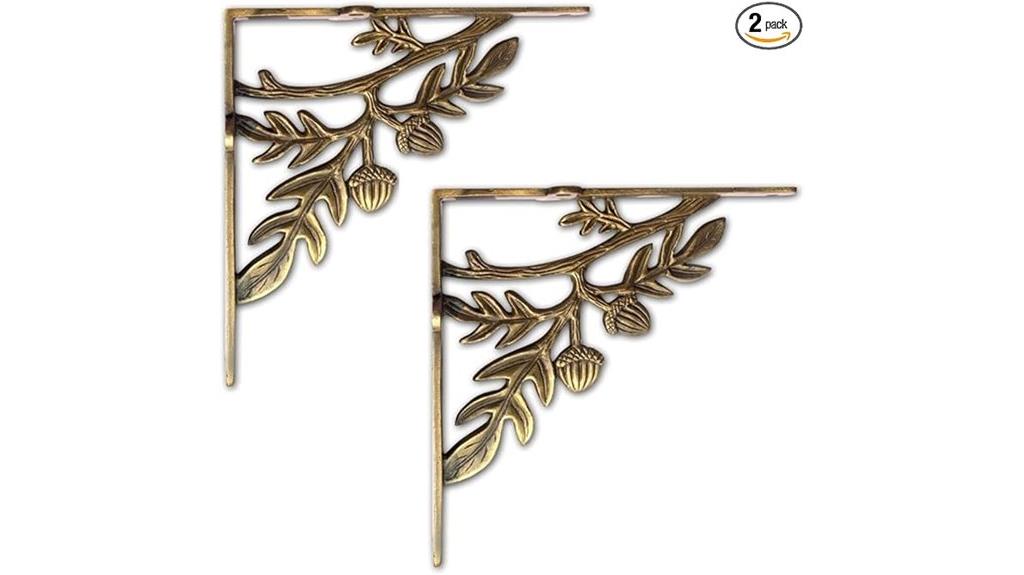 gold cast iron shelf brackets