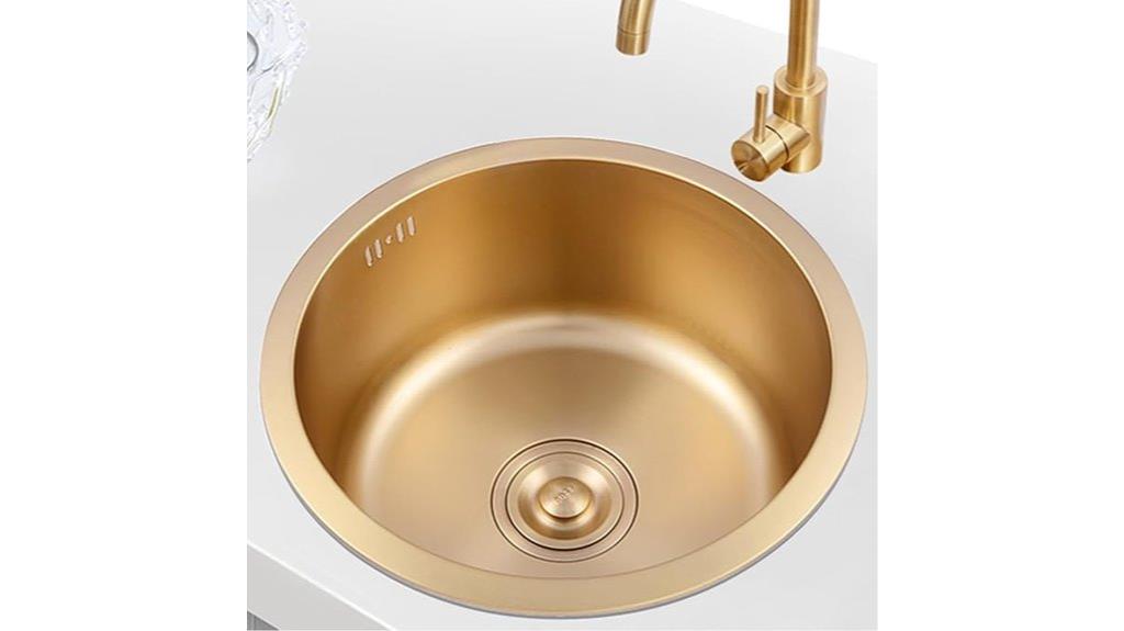 gold round bar sink