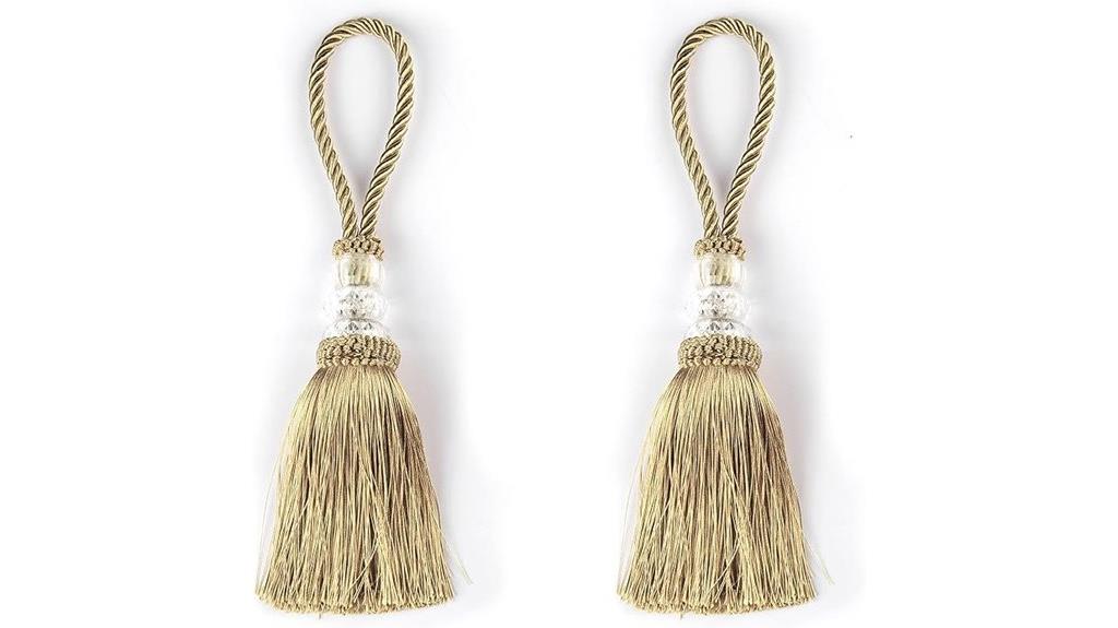 gold tassel keychain duo