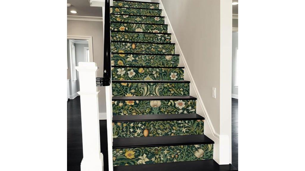 green boho flower decal