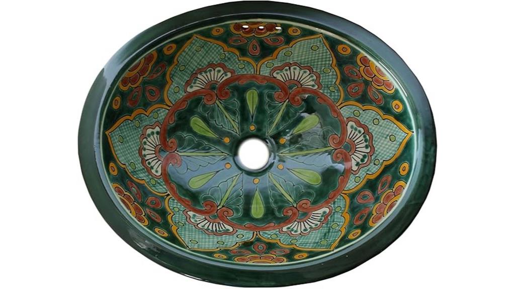 green ceramic talavera sink