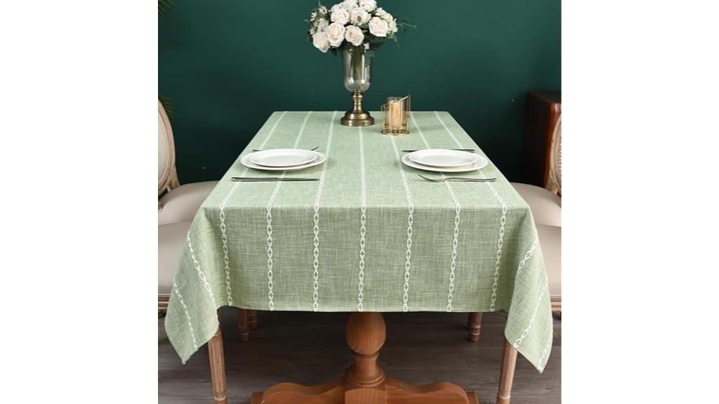 green cotton tablecloth