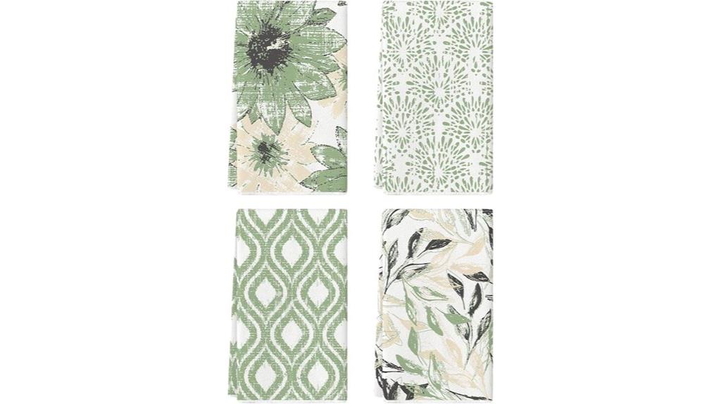 green floral boho towels