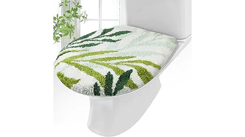 green leaf toilet cover