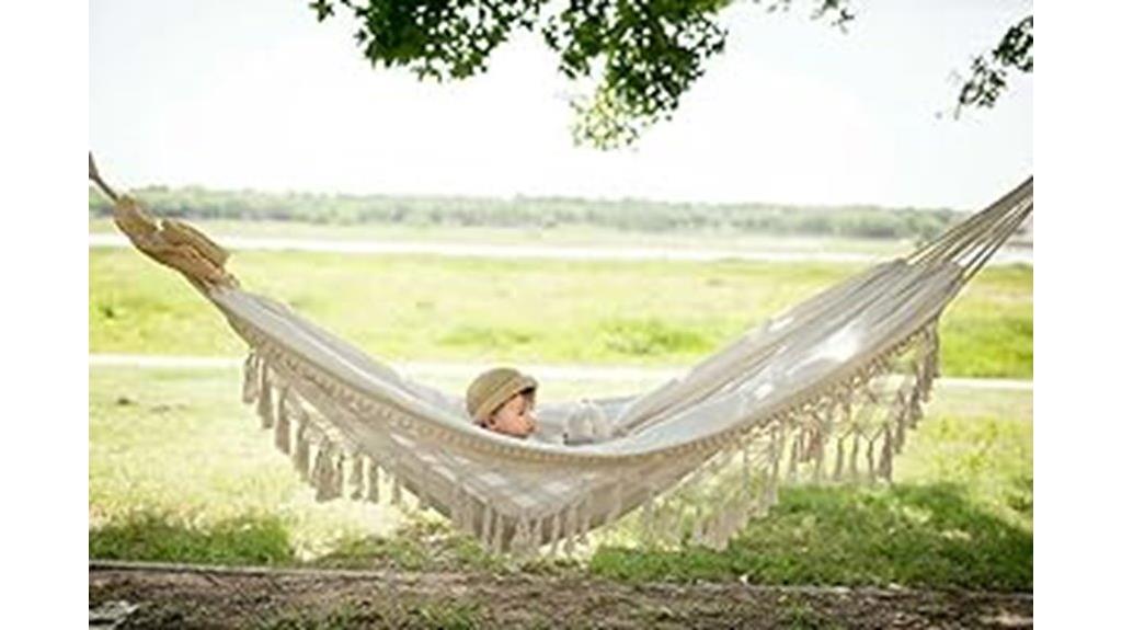 handmade boho macrame hammock